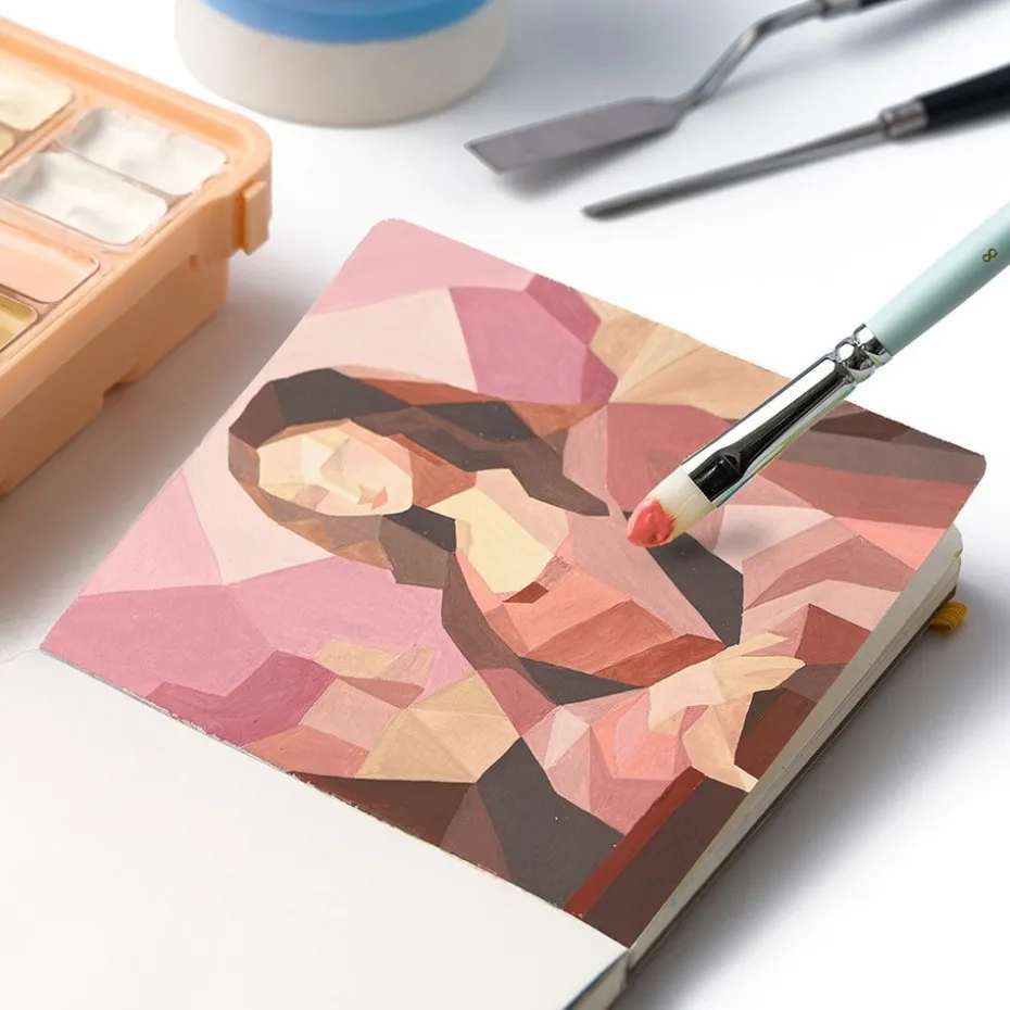 HIMI Twin Cup Gouache Sett Peach 12stk – Portrait