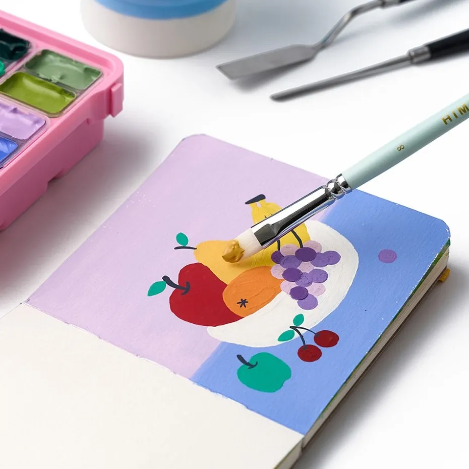 HIMI Twin Cup Gouache Sett Pink 12stk – Botanic