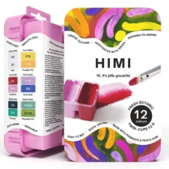 HIMI Twin Cup Gouache Sett Pink 12stk – Botanic