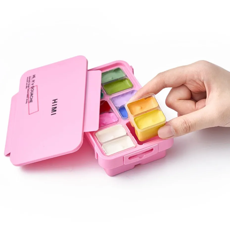 HIMI Twin Cup Gouache Sett Pink 12stk – Botanic