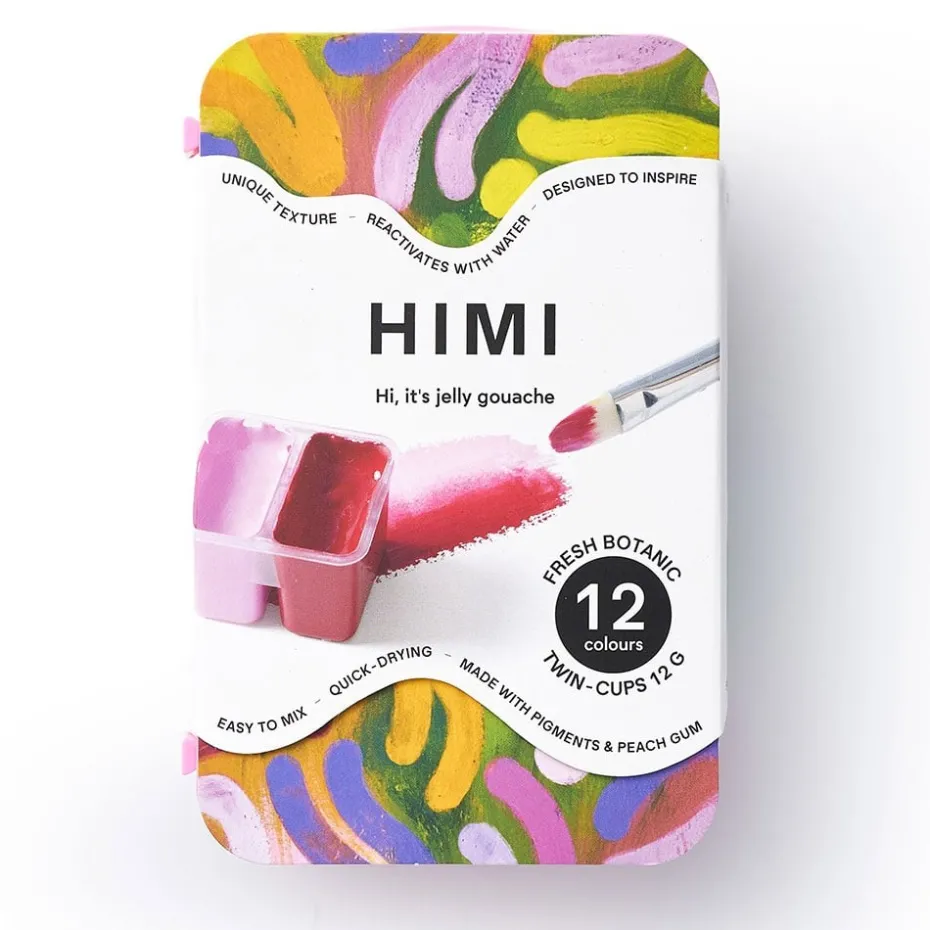 HIMI Twin Cup Gouache Sett Pink 12stk – Botanic