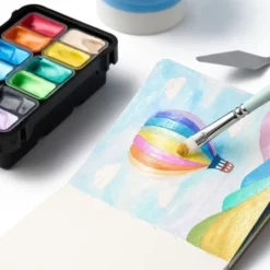 HIMI Twin Cup Gouache Sett Sort 12stk – Metallic