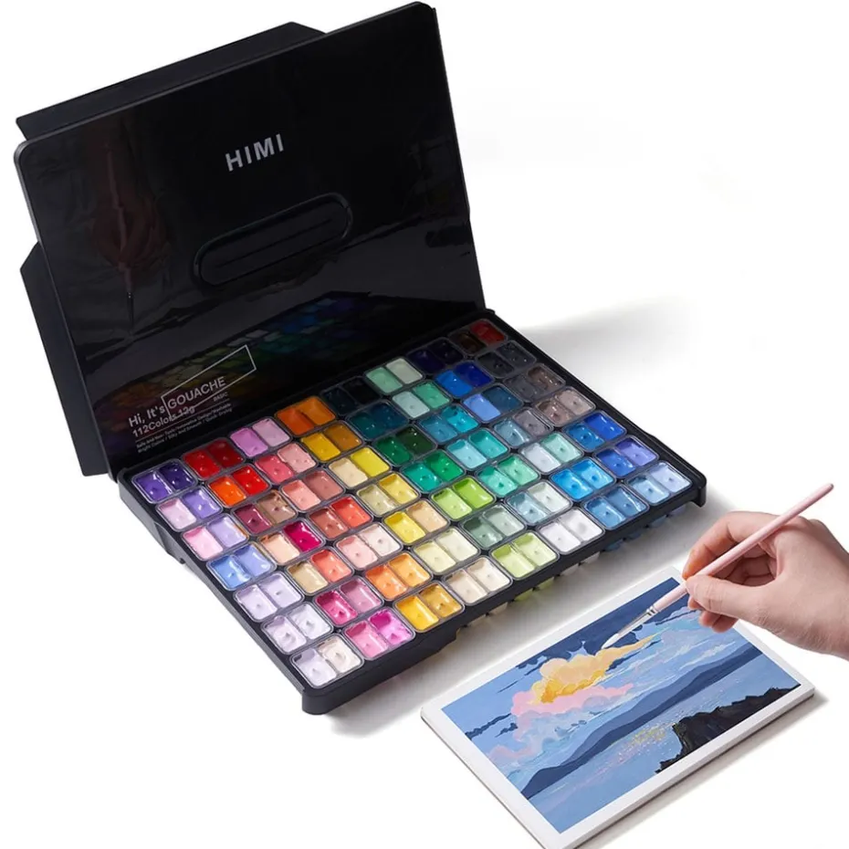 HIMI Twin Cup Gouache Sett 112stk – Sort