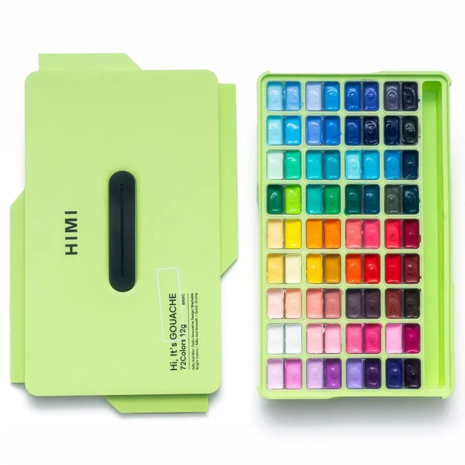 HIMI Twin Cup Gouache Sett 72stk – Grønn