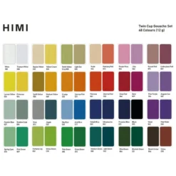 HIMI Twin Cup Gouache Sett 48stk + 3 pensler – Fersken