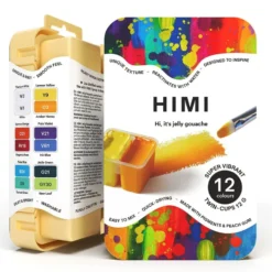 HIMI Twin Cup Gouache Sett Yellow 12stk – Vibrant