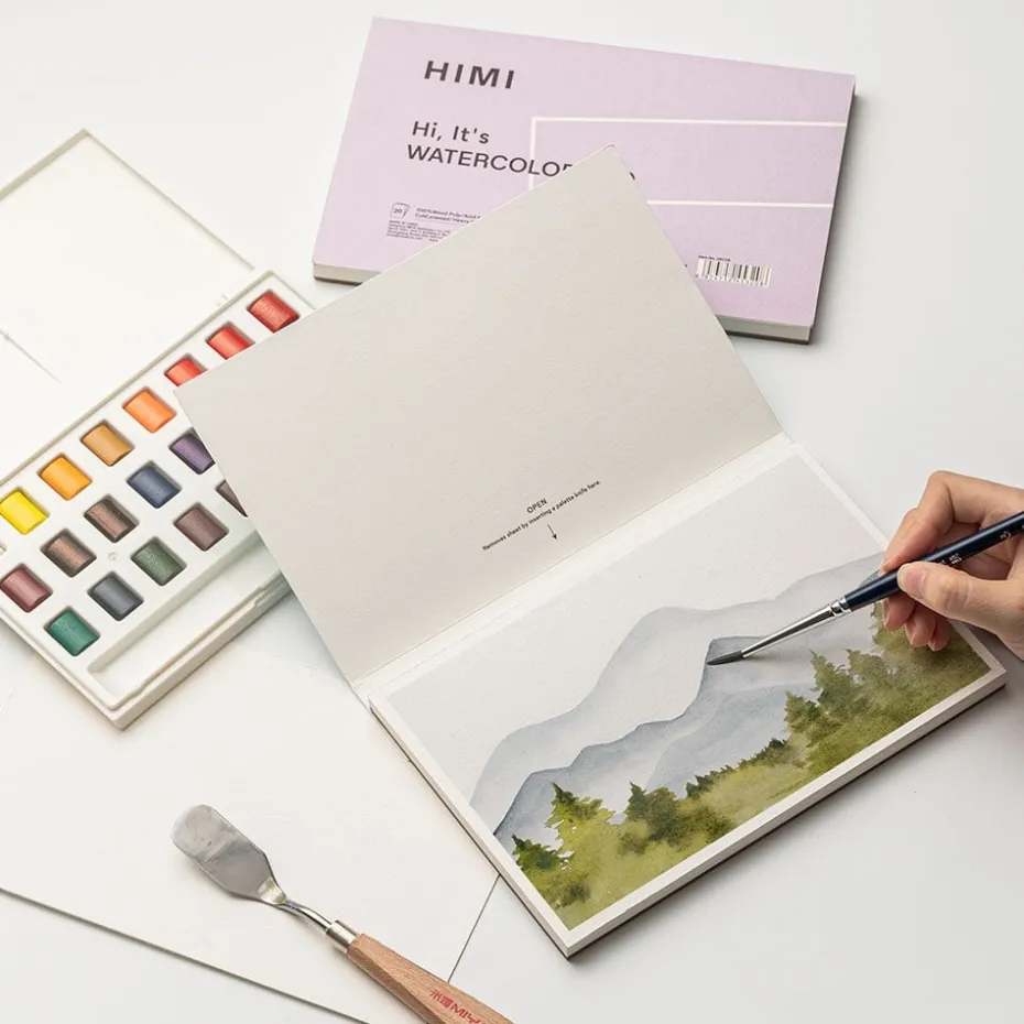 HIMI Watercolour Akvarellblokk 300g 20ark limt – 14×21,6cm