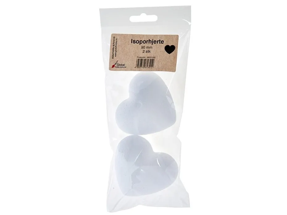Isoporhjerte – 90mm – 2stk
