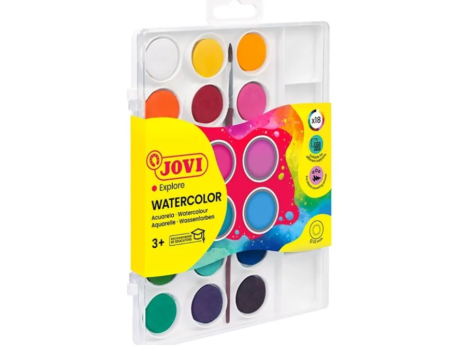 Jovi Maleskrin Watercolor Vannfarger – 18 farger