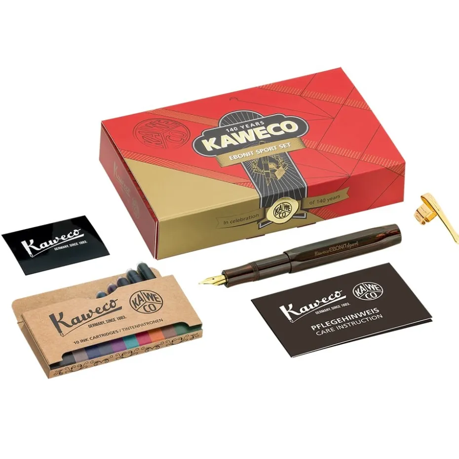 Kaweco Fyllepenn Sport Limited Sett Ebonit F 0.7mm
