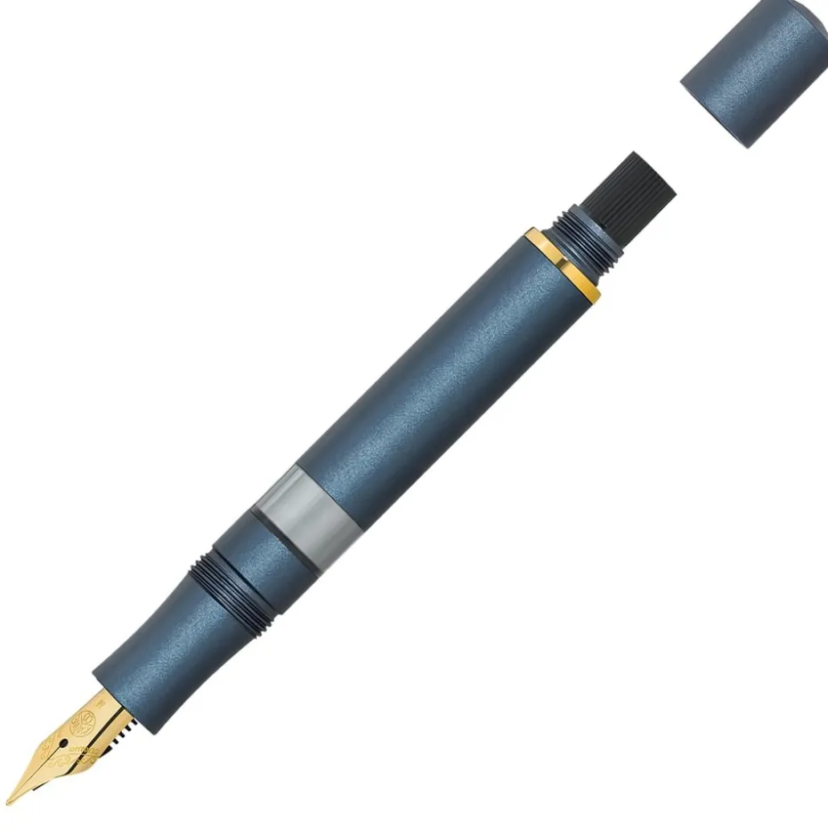 Kaweco Piston Sport Al Fyllepenn – M 0.9mm Navy/Gold