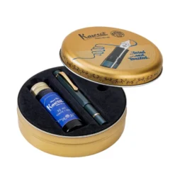 Kaweco Piston Sport Al Fyllepenn Set – F 0.7mm Navy/Gold