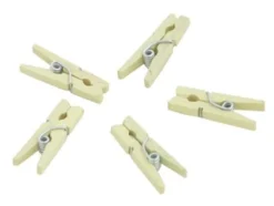 Klesklype i tre miniklype – 25mm 50stk – Offwhite/lys gul