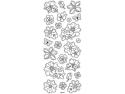 Klistremerker Fargelegg meg! – Blomster m/glitter