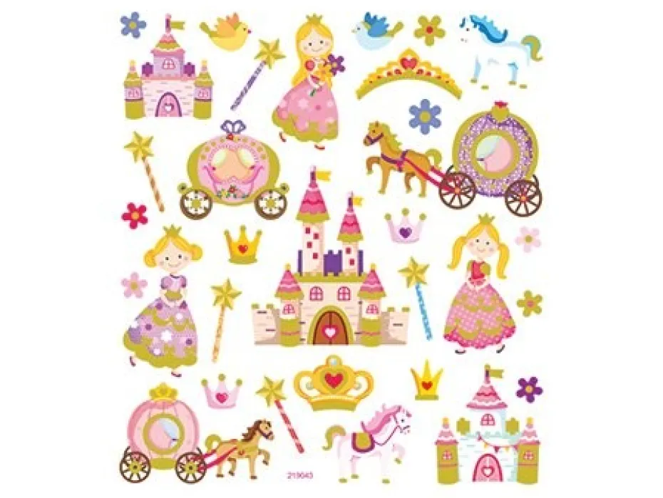 Klistremerker – Prinsesser m/glitter