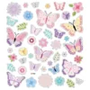 Klistremerker – Sommerfugler og blomster