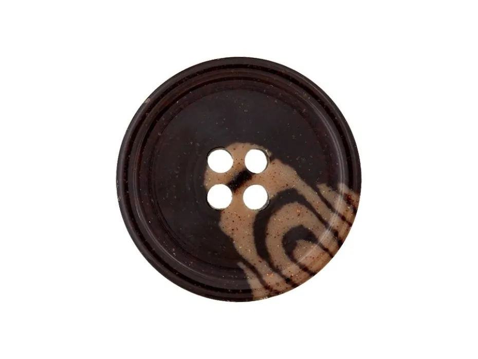 Knapp Resirkulert 453464 4-hull 18mm 22 Mørk brun