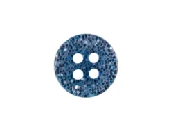 Knapp Rund – Glitter – 4-hull 13mm – Blå