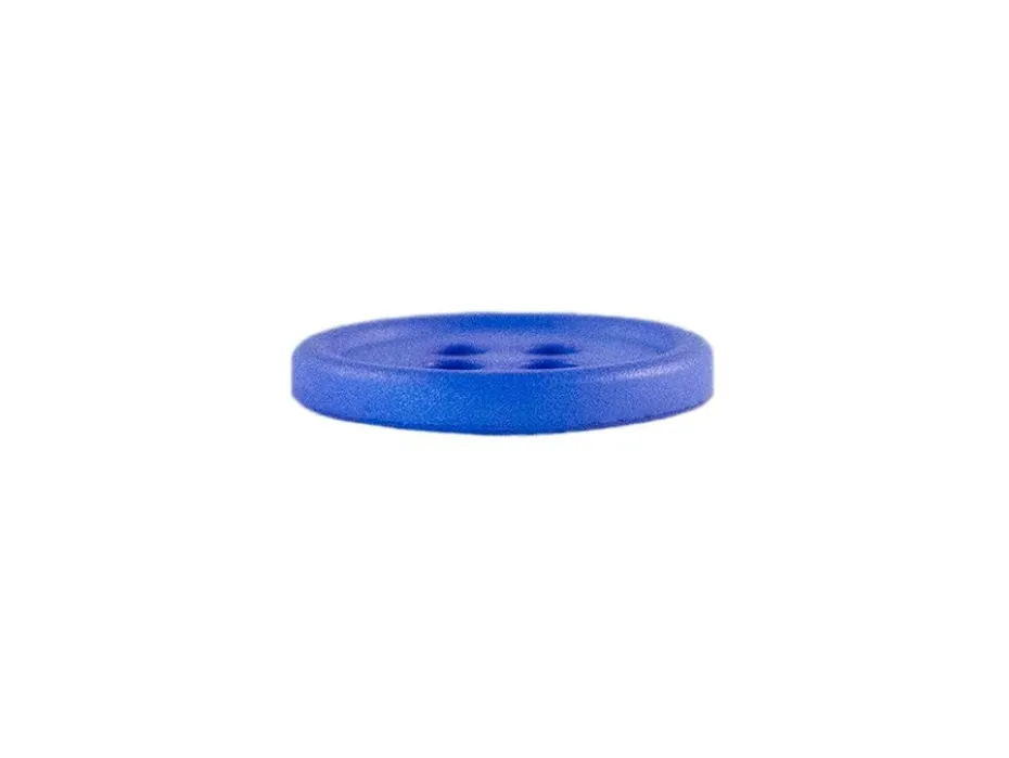 Knapp – Rund – 4-hull 15mm – Blå