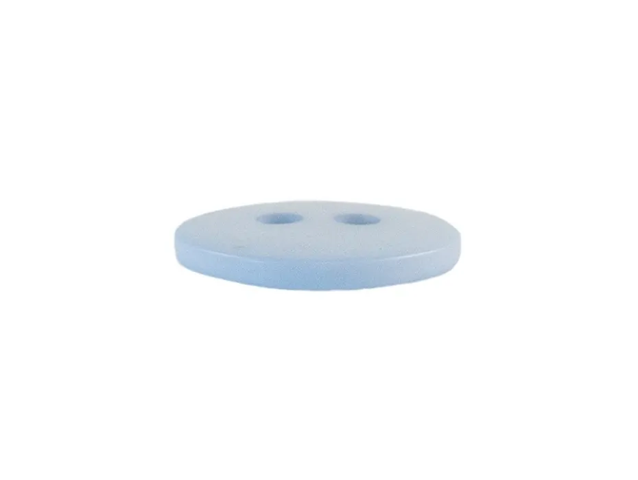 Knapp – Rund – 2-hull 15mm – Lys Blå