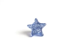 Knapp Stjerne glitter – 11mm – Blå