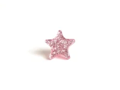 Knapp Stjerne glitter – 11mm – Rosa