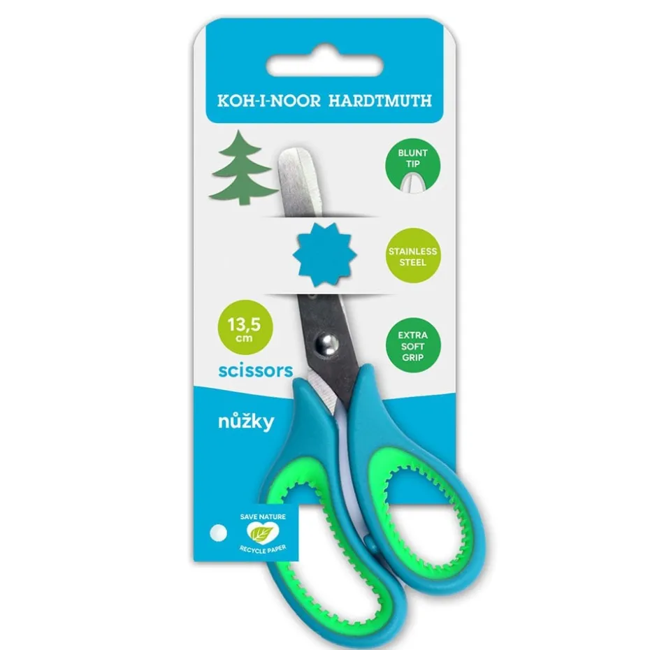 Koh-i-noor Extra Soft Grip Barnesaks – Blå 13,5 cm