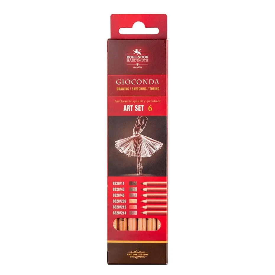 Koh-i-noor Gioconda Sett 8826 Pastellblyanter 6stk – Sepia