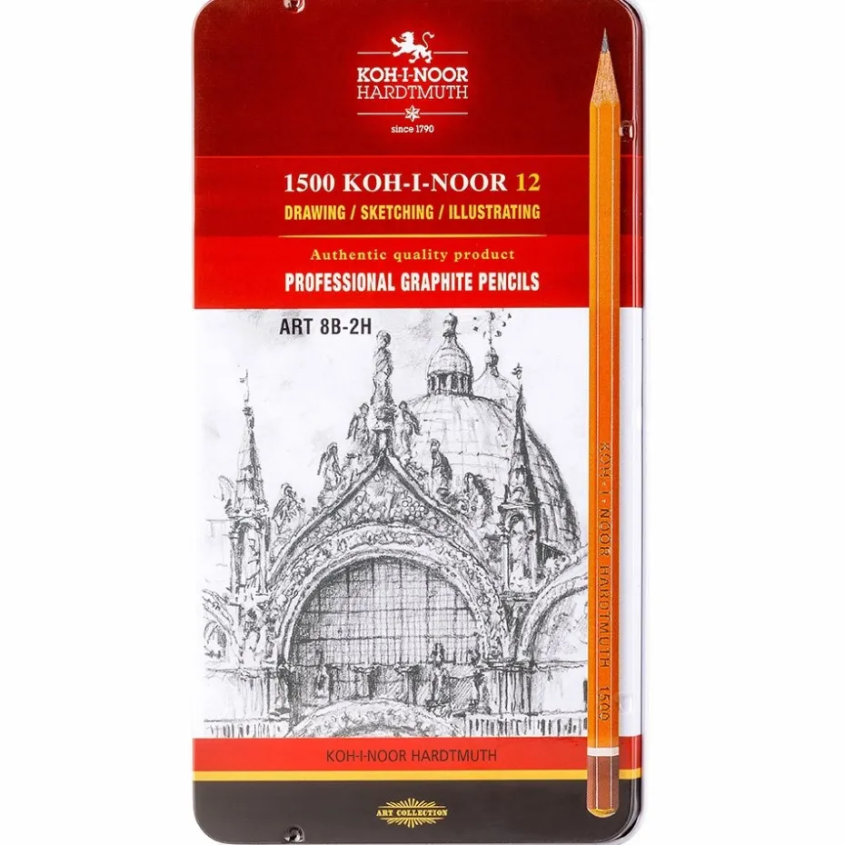 Koh-i-noor Grafittblyant Sett 12stk – 1502 ART 8B-2H