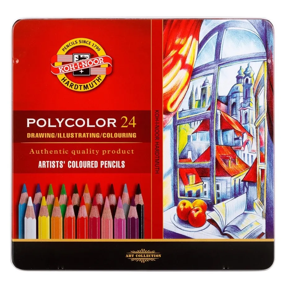 Koh-i-Noor Polycolor Fargeblyant Sett – 24stk