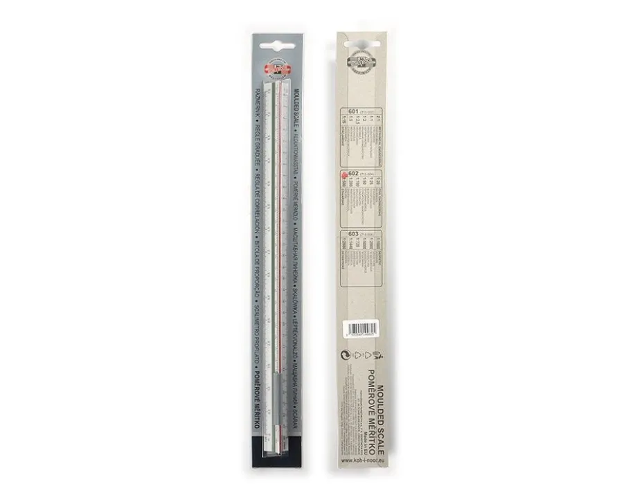 Koh-i-Noor Reduksjonslinjal 602 30cm 1/20-25-50-100-200-500
