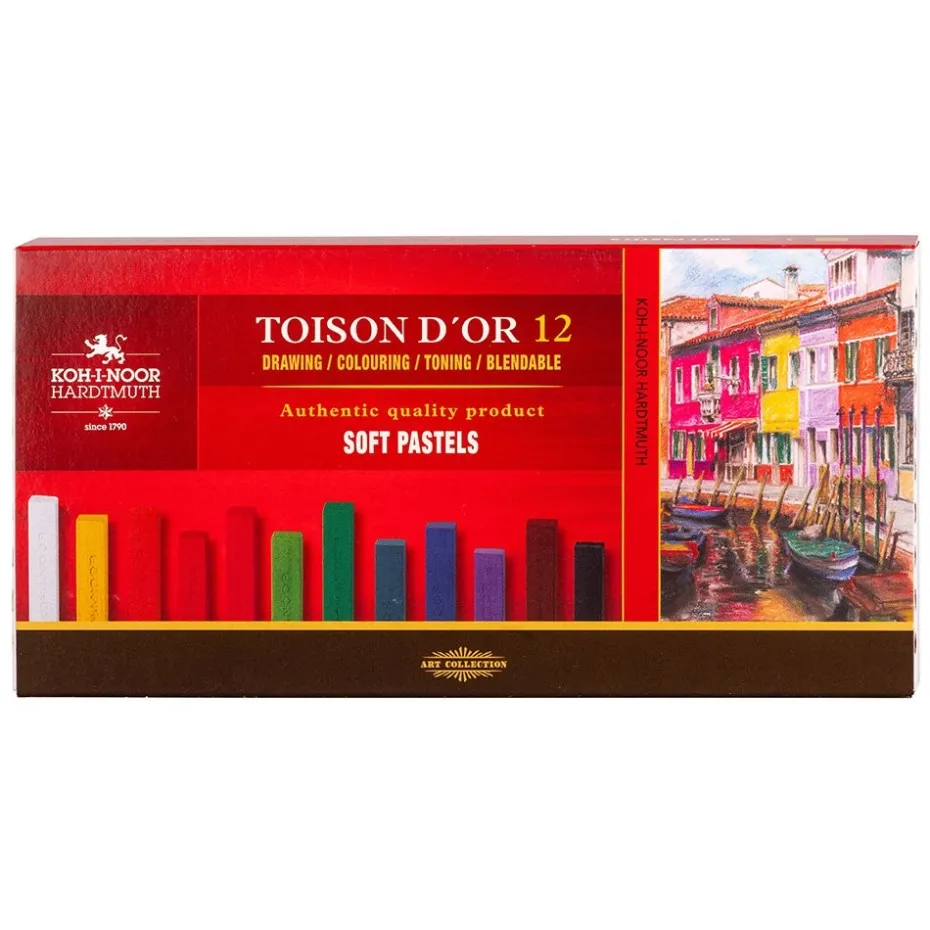 Koh-i-Noor Soft Pastellkritt Firkantet 8582 Sett – 12stk