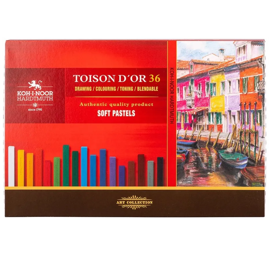 Koh-i-Noor Soft Pastellkritt Firkantet 8585 Sett – 36stk