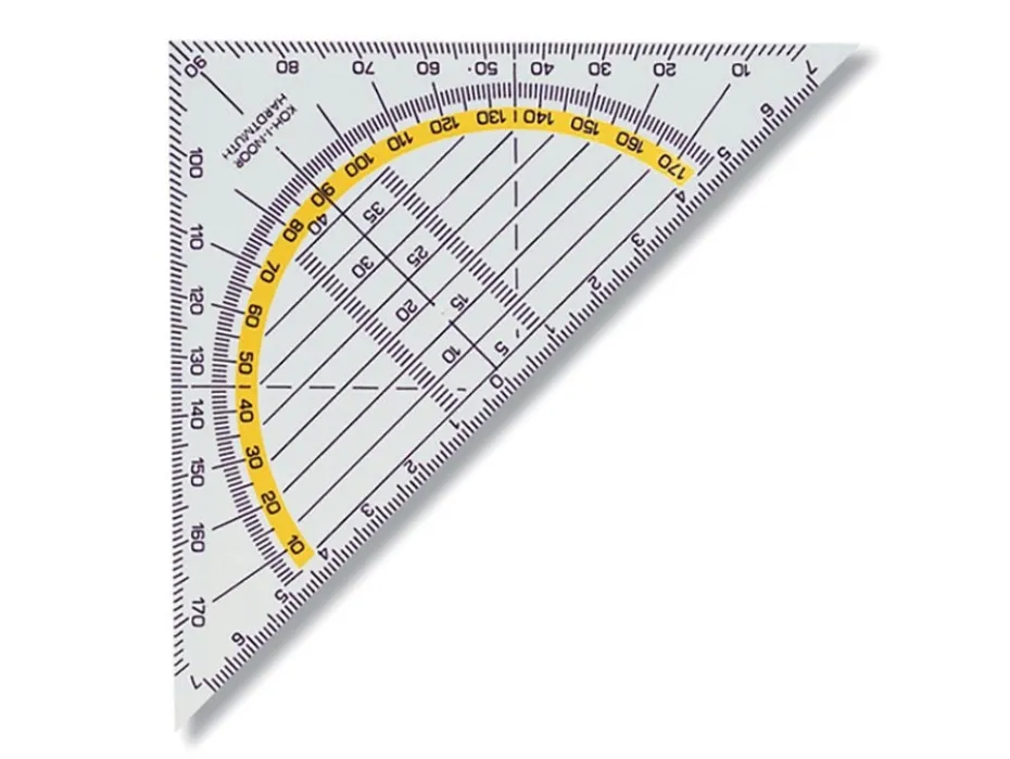 Koh-i-Noor Trekantlinjal m/gradskive 14cm – 180°