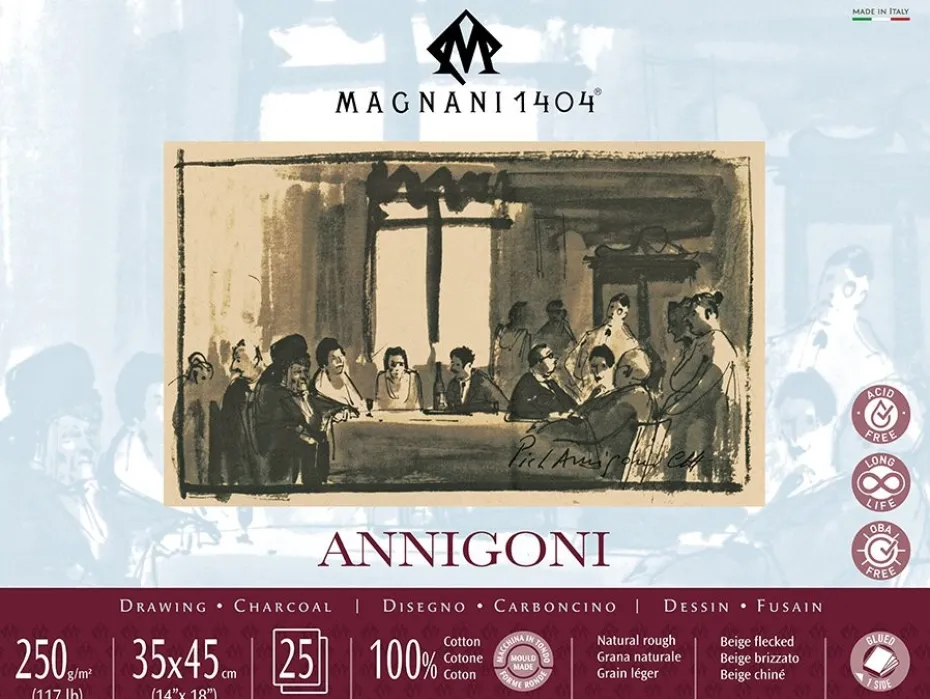 Magnani Annigoni Drawing Tegneblokk 250g 25ark – 35x45cm