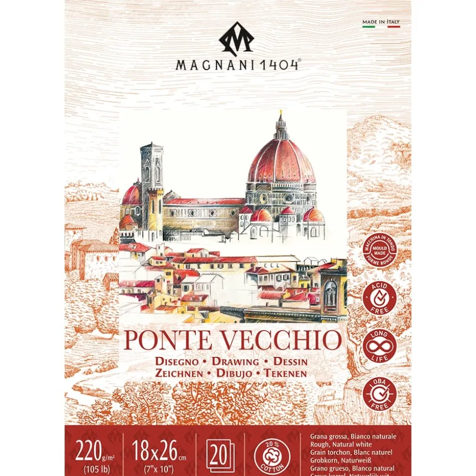Magnani Ponte Vecchio Drawing Tegneblokk 220g – 18x26cm