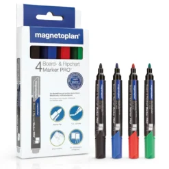 Magnetoplan Whiteboard & Flipchart Marker Pro – 4stk Basic