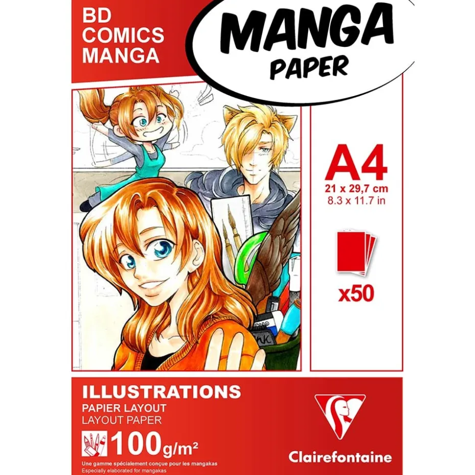 Manga Illustrations Papirblokk – 50ark 100g – A4