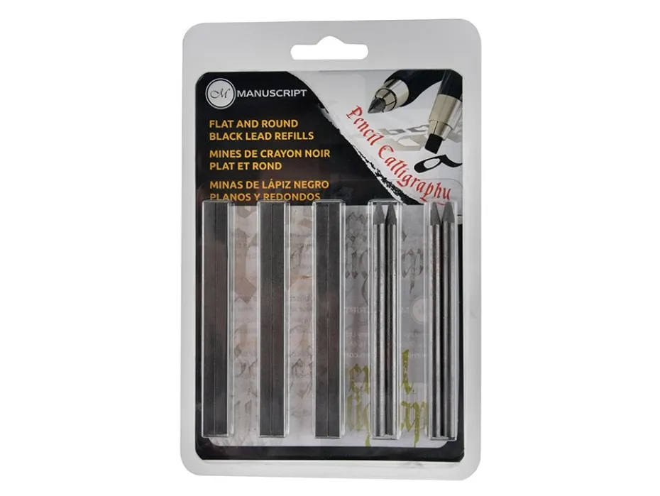Manuscript Lettering miner 10 stk flat + rund Grafitt