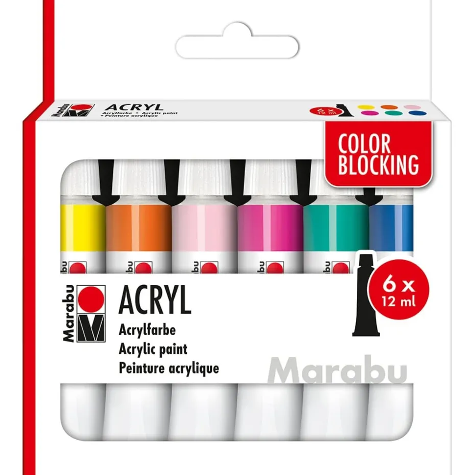 Marabu Acrylic Akrylmaling – Sett 6x12ml – Color Blocking