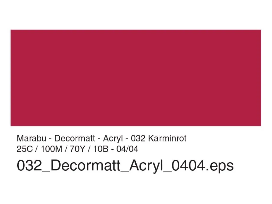 Marabu Decormatt Hobbymaling 50ml – 032 Karminrød