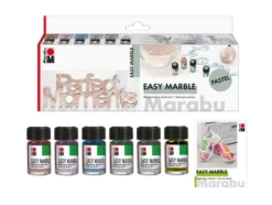 Marabu Easy Marble Marmoreringsfarge Sett – Pastell