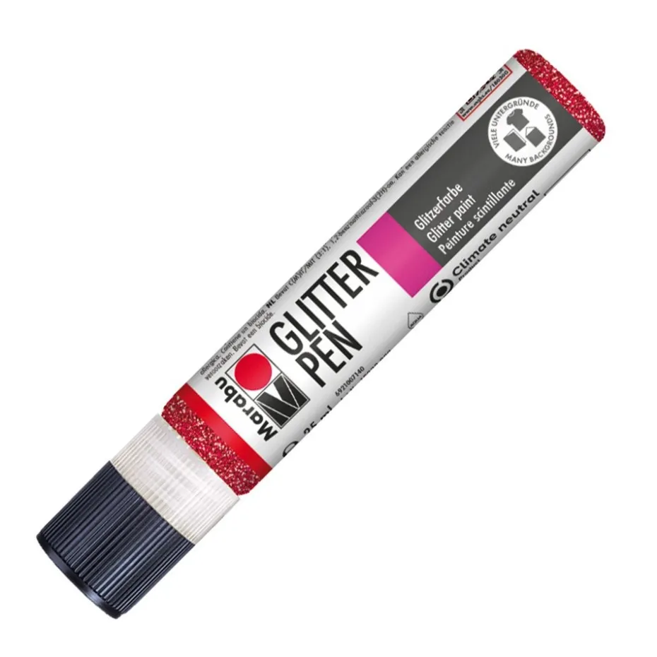 Marabu Glitter Pen – 538 Rubinrød