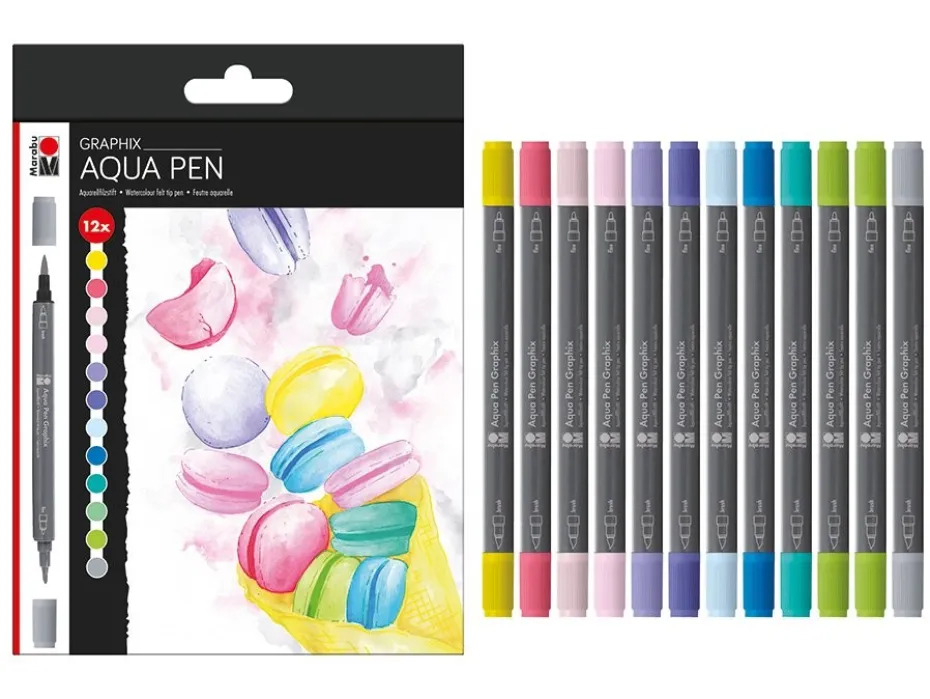 Marabu Graphix Aqua Pen – Ice Ice Baby 12stk