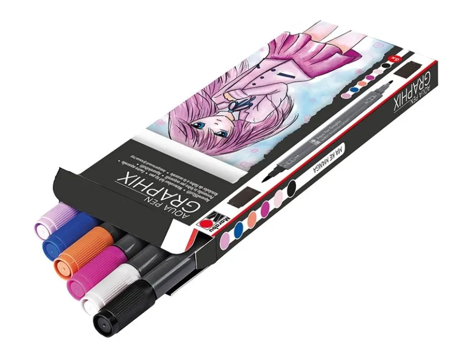 Marabu Graphix Aqua Pen – Ma Ke Manga – 6stk