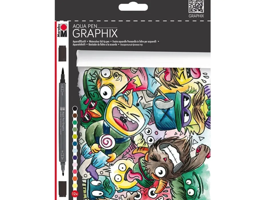 Marabu Graphix Aqua Pen – Mega Mash – 12stk
