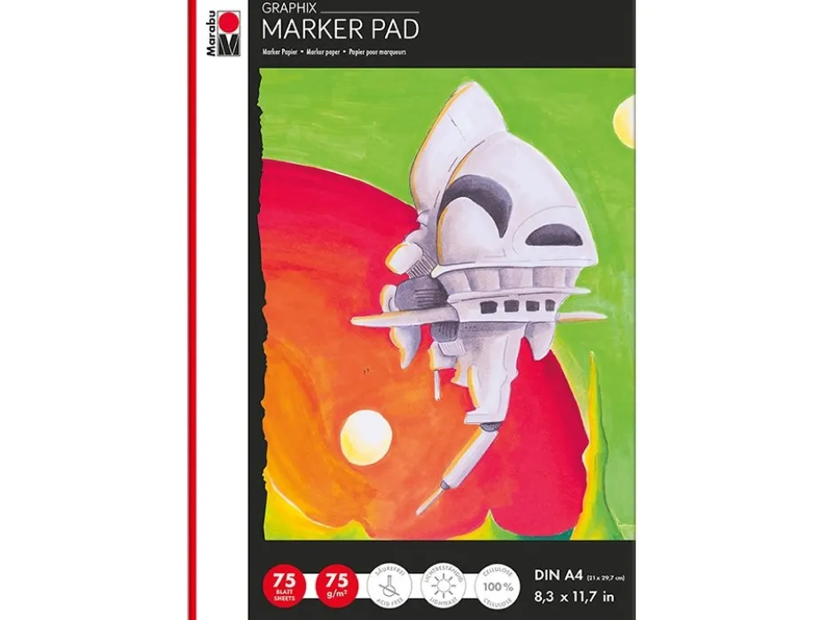 Marabu Graphix Marker Pad – A4 75g/m – 12 ark