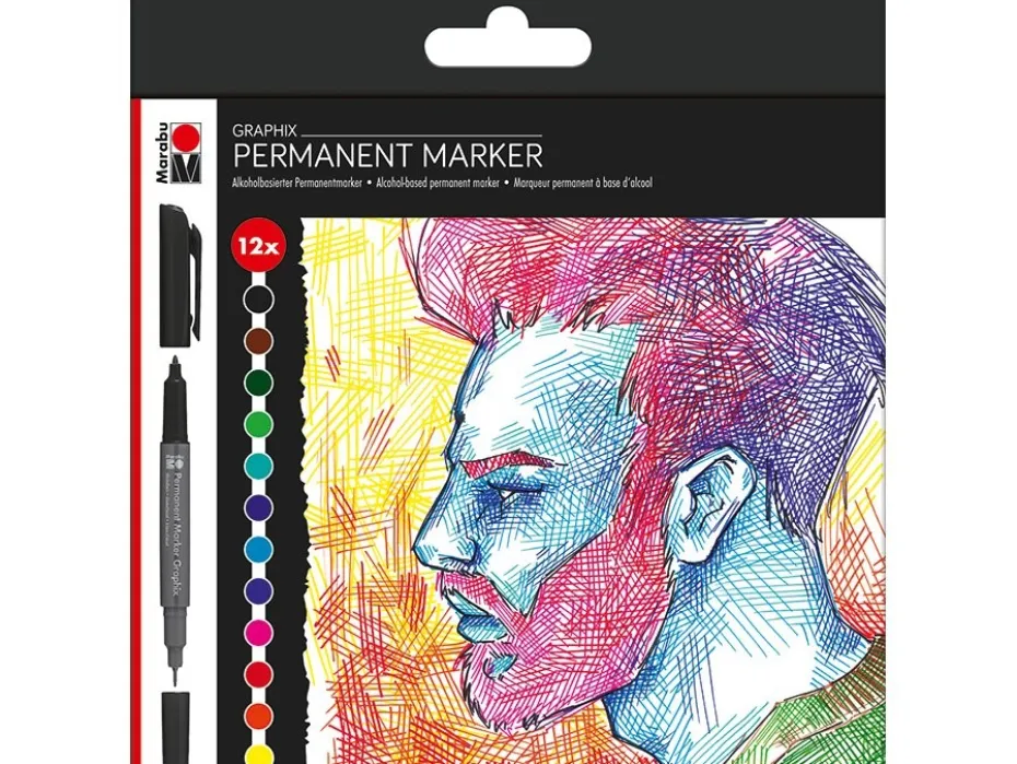 Marabu Graphix Permanent Marker Sett – 12stk SIGNIFICANT