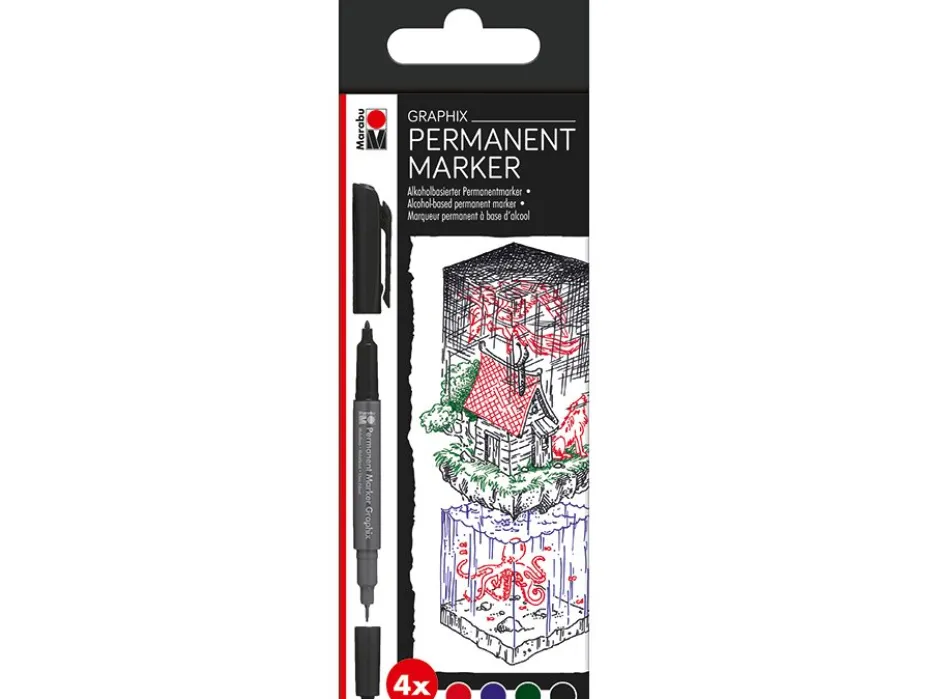 Marabu Graphix Permanent Marker Sett – 4stk ONCE UPON A TIME