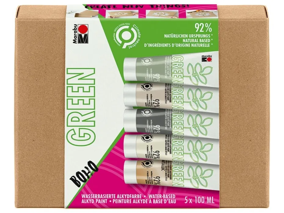 Marabu Green Alkydmaling Sett 5x100ml – Boho